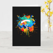 パラシュートカラーズスカイダイバースカイダイビング カード (黄色い花)