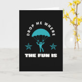 パラシュートスカイダイビングジャンプおもしろい引用文 カード (黄色い花)