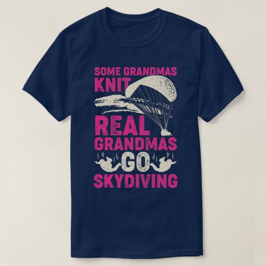 パラシュートスカイダイビング祖母のプレゼント Tシャツ (デザイン正面)