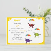 パラシュートドロップ – モンスターバースデー招待状–3 招待状 (スタンド正面)