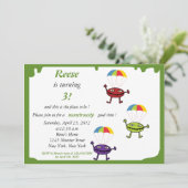 パラシュートドロップ – モンスターバースデー招待状 – 6 招待状 (スタンド正面)