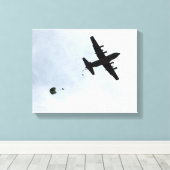 パラシュートドロップEC-130Hコンパスコール キャンバスプリント (インサイチュ (ウッドフロア))