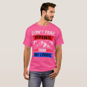 パラシュートパラグライダー死ぬスカイダイビングPを恐れない Tシャツ (正面フル)