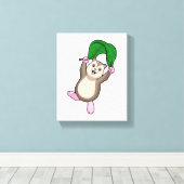 パラシュート付きハムスター キャンバスプリント (インサイチュ (ウッドフロア))