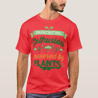 パラシュート愛好家の動力を植物ビーガン Tシャツ
