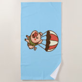 パラシュート豚 ビーチタオル (正面)