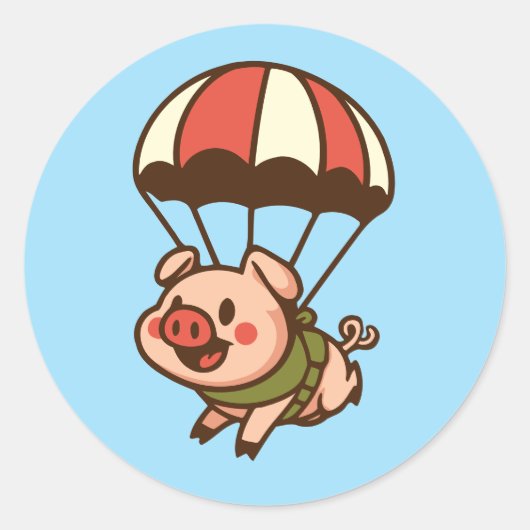 パラシュート豚 ラウンドシール (正面)