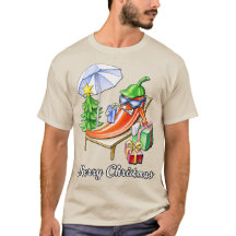 パラソルおもしろいとクリスマスの下のチリのメリークリスマス