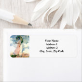 パラソルがラベルに面したモネ離れ女性 ラベル (インサイチュ)