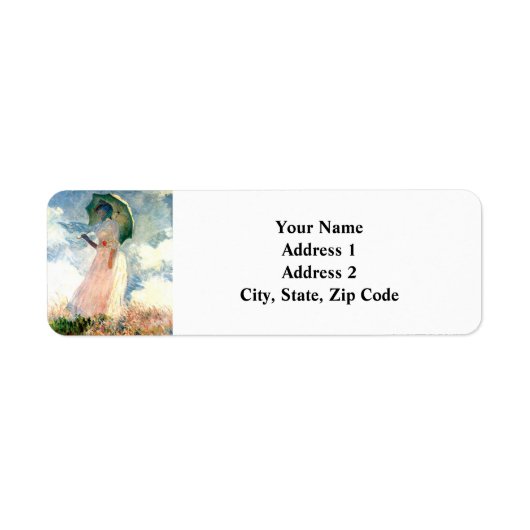 パラソルがラベルに面したモネ離れ女性 ラベル (正面)