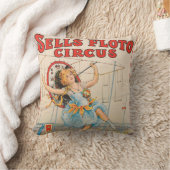 パラソルとタイトロープウォーカーサーカスポスター クッション (ブランケット)