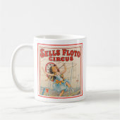 パラソルとタイトロープウォーカーサーカスポスター コーヒーマグカップ (左)