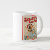 パラソルとタイトロープウォーカーサーカスポスター ジャンボコーヒーマグカップ (正面右)