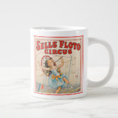 パラソルとタイトロープウォーカーサーカスポスター ジャンボコーヒーマグカップ (右)