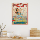 パラソルとタイトロープウォーカーサーカスポスター ポスター (キッチン)
