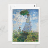 パラソルとマダム・モネとその息子を持つ女性 ポストカード (正面/裏面)