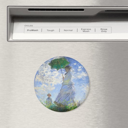 パラソルとマダム・モネとその息子を持つ女性 マグネット (インサイチュ (食洗機))