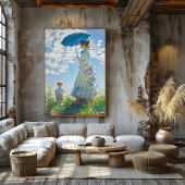 パラソルと子供の女性 – 印象派の芸術 ポスター