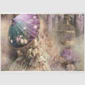 パラソルと鳥と鳥籠を持つ女性，フローラ 薄葉紙 (正面)