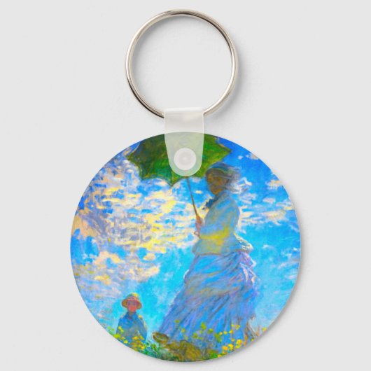 パラソルのあるモネの女性 キーホルダー (正面)