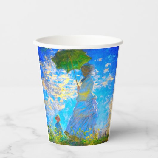 パラソルのあるモネの女性 紙コップ (正面)