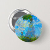 パラソルのあるモネの女性 缶バッジ (正面&裏面)