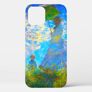 パラソルのあるモネの女性 iPhone 12ケース