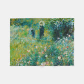 パラソルの女性、庭園、ルノワール フリースブランケット (正面(横))