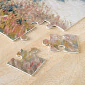 パラソルの遊歩道Monetを持つ女性 ジグソーパズル (側面)