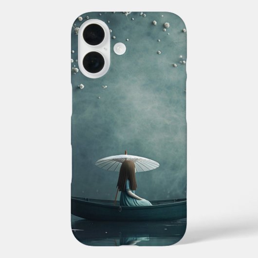 パラソルをボートに乗せた女の子iPhone 16ケース Case-Mate iPhoneケース (裏面)