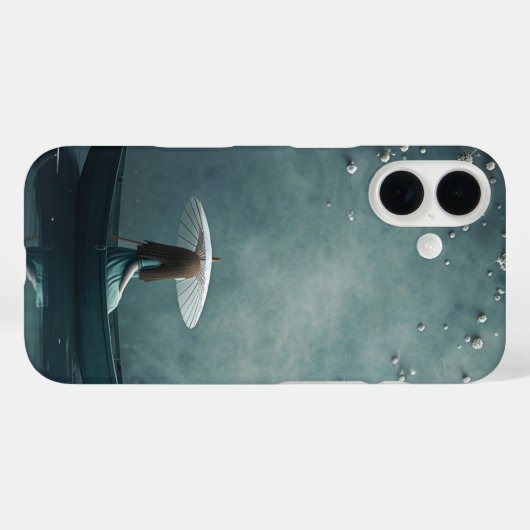 パラソルをボートに乗せた女の子iPhone 16ケース Case-Mate iPhoneケース (裏面 (横))