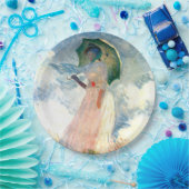 パラソルを向けたモネ離れ女 ペーパープレート (パーティー)