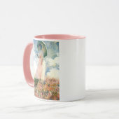 パラソルを向けたモネ離れ女 マグカップ (正面左)