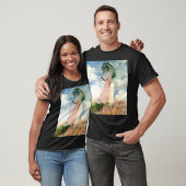 パラソルを向けたモネ離れ女 Tシャツ (ユニセックス)