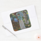 パラソルを持った二人の女の子 スクエアシール (封筒)