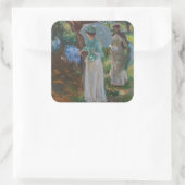 パラソルを持った二人の女の子 スクエアシール (バッグ)