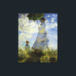 パラソルを持った女性の歩き キャンバスプリント<br><div class="desc">モネの印象派絵画者の"歩く，パラソルを持つ女性， 1875"</div>