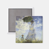 パラソルを持った女性の歩き マグネット (正面/裏面)