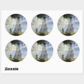 パラソルを持った女性の歩き ラウンドシール (シート)