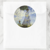 パラソルを持った女性の歩き ラウンドシール (バッグ)