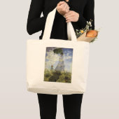 パラソルを持った女性の歩き ラージトートバッグ (正面(商品))