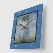 パラソルを持つクロード・モネの女性 スクエア壁時計 (傾斜)
