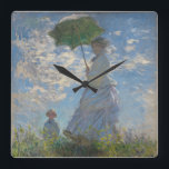 パラソルを持つクロード・モネの女性 スクエア壁時計<br><div class="desc">クロード・モネ(1840-1826)は印象派の運動の祖フランスのの一人である。彼はユリや水の絵画で最も有名かもしれない。当社の製品はすべて、解像度、色および詳細を提供するために慎重に編集された最高の大きな画像で作られている。</div>