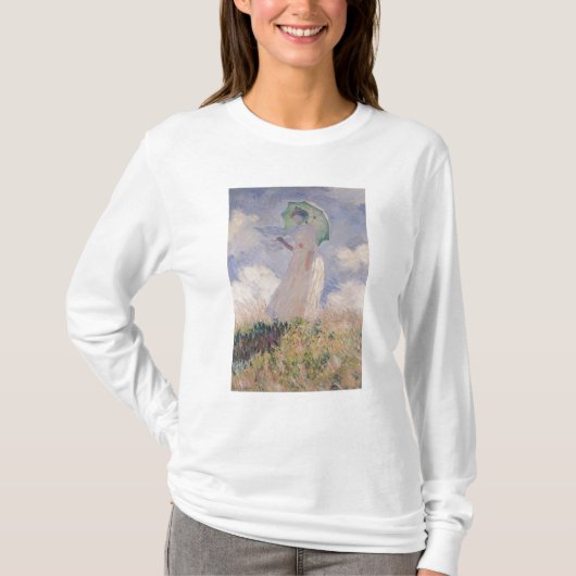 パラソルを持つクロード・モネ|の女性は左に曲がりました Tシャツ (正面)