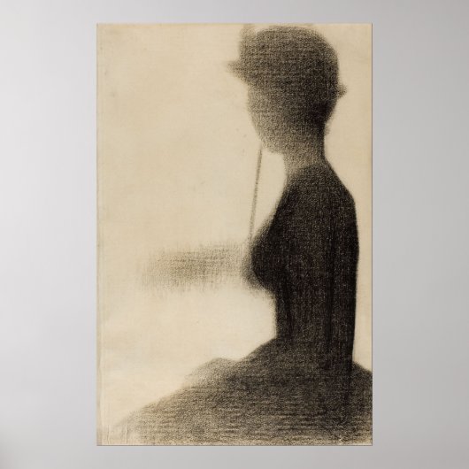 パラソルを持つ女性の着席 ポスター (正面)