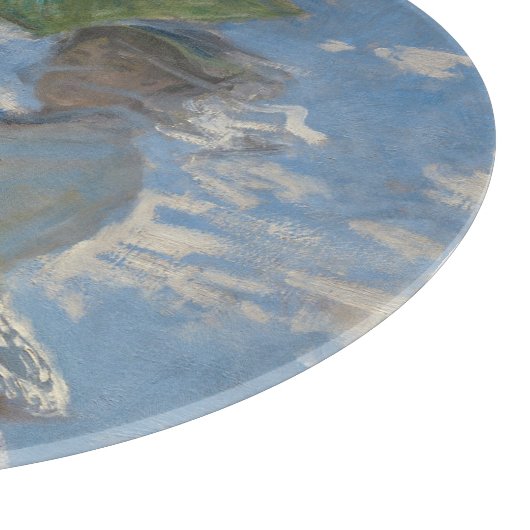 パラソルを持つ女性 – マダム・モネとその息子 カッティングボード (角)