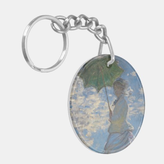 パラソルを持つ女性 – マダム・モネとその息子 キーホルダー (正面左)