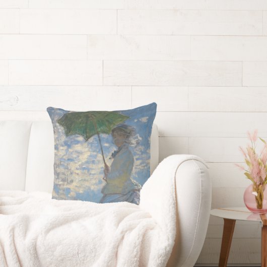 パラソルを持つ女性 – マダム・モネとその息子 クッション (ソファ)