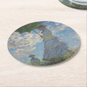 パラソルを持つ女性 – マダム・モネとその息子 ラウンドペーパーコースター (アングル)