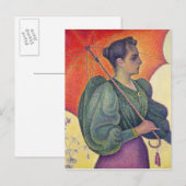 パラソルを持つ女性， 1893 ポストカード (正面/裏面)
